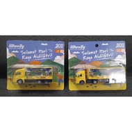 Set 2 Buah Lori Wheelly Lorry Eco Truck Raya AidilFitri 2024 Yellow  (1 Prime Mover & 1 Box Truck)