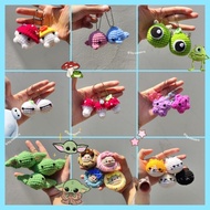 GANTUNGAN Knitted Keychain Bag Keychain Mike Mushroom Baby Yoda Cat Baymax Star Boba Keychain by Mes
