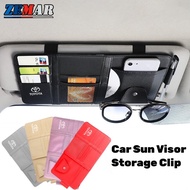 Toyota Car Sun Visor Storage Bag with Zipper Sunshade Bag Multifunctional PU Door Plate For Toyota Agya Raize Calya Avanza Veloz Rush Kijiang Innova Yaris Corolla Cross bZ4X RAV4 V