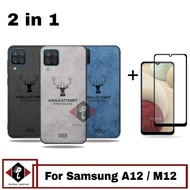 Case Deer Samsung A12 / M12 New Bonus Tempered Glass Layar