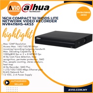 Dahua 16CH 16 Channel 5MP 5 Megapixel 8MP Lite IP Network NVR Recorder 1U 1HDD Bay NVR4116HS-4KS3