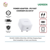 UGREEN UG-CD137 POWER ADAPTER - PD Fast Charger UK  100-240V~50/60Hz 500mA Max (White)