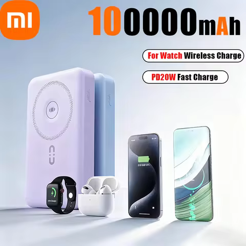 Xiaomi 200000mAh Magnetic Power Bank 25W Wireless Fast Charger Portable Large Capacity for Magsafe P