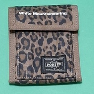 Porter  x White Mountaineering  卡其色 尼龍 豹紋 錢包