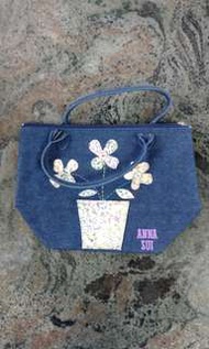 Anna Sui 全新手挽牛仔布袋