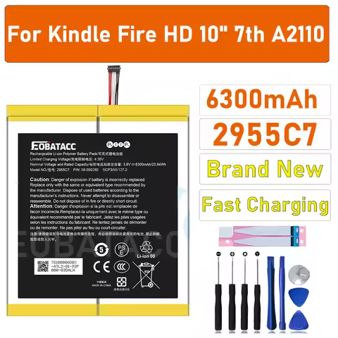 2955C7, 58-000187 Battery for Amazon Kindle Fire HD 10.1,Kindle Fire HD 10.1 7th, SL056ZE