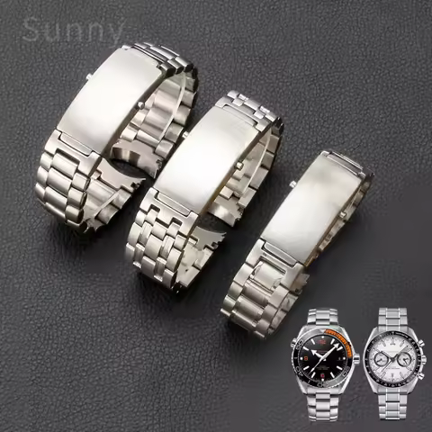 Top Brand Quality 20mm 22mm 316L Stainless Steel Watch Band Strap for Omega Seamaster Speedmaster 00