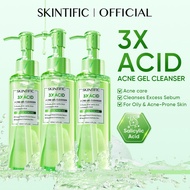 SKINTIFIC 3X Acid Acne Gel Cleanser Face Wash Salicylic Acid Oil Control pencuci muka Oil Cleanser f