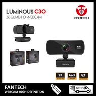 FANTECH WEBCAM C30 LUMINOUS QUAD HIGH DEF 1440P 2K QUAD HD USB WEB CAMERA WITH BUILT-IN MICROPHONE F
