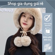 Women's beanie Mongolian style fur beanie