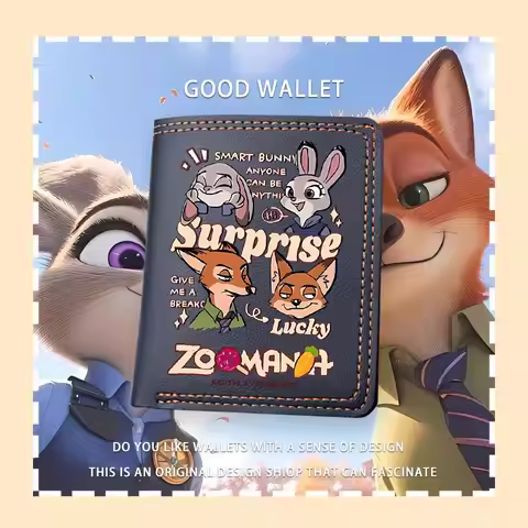 Disney Zootopia Merchandise Cute Judy Nick Wallet Short Style Coin Purse Adorable Accessories Cartoo