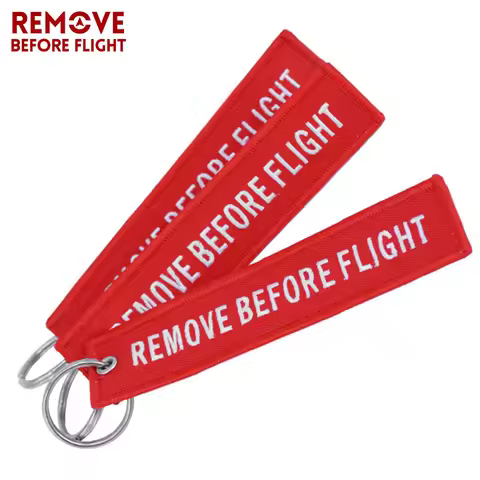Remove Before Flight Keychain Aviation Gift Car Key Chain Key Tag Label Red Embroidery Key Fobs OEM 