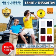 Oren Sport CT71 Unisex Superb Cotton Round Neck T-Shirt (Group A) / O-Neck / Customize Logo Tee / CT