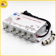 [CrownFamily] 20dB 2-8 Way CATV Splitter Amplifier for Home TV, EU Plug 220V [MY]