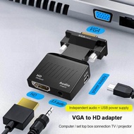ZPOSTUN VGA TO HDMI TV Converter Adapter Dongle with 3.5mm Stereo Audio USB Power Cable VGA tO HDMI