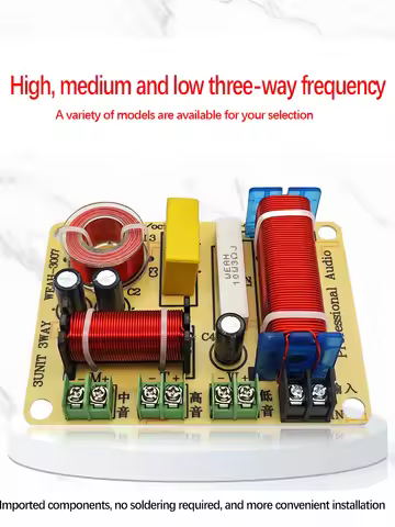 3 Way Crossover 3-Way HiFi Crossover for Speakers, HIFI Audio Frequency Divider, DIY Speaker Upgrade