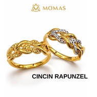 MOMAS CINCIN RAPUNZEL 5D Emas 916 Original Cincin Emas 916 Cincin Emas 916 Tulen Cincin Emas Origina