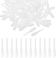 Pack of 60 White Plastic Dart Tips, Soft Dart Tips, Plastic Tips, Short E Dart Tips, 2BA Thread, Whi
