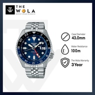 (3 Years Warranty) Seiko 5 Sports GMT SSK003K1 Automatic Men's Watch | Blue Dial with Silver Stainle