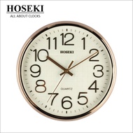 HOSEKI 14" Round Quartz Wall Clock Series H-9404 Silent Non-Ticking Large Number Easy To Read Battery Operated