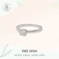[Kedai Emas Gemilang] 2002086 {YS} 0.26Ct Diamond White Gold Ring (12) (2.23G) [750 Gold]