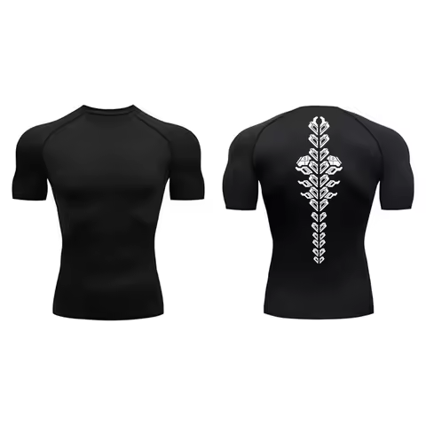 Quick Dry Summer Men Gym Clothes Anime Men's Compression Tshirt Fitness Sport Running Tight Gym Athl