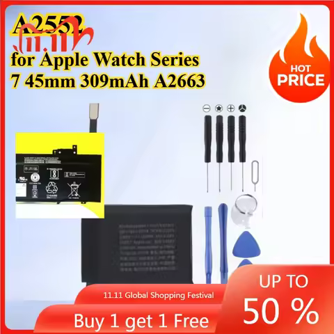 Replacement Battery A2552 for Apple Watch Series 7 45mm 309mAh A2663 for Apple Watch Series 7 284mAh
