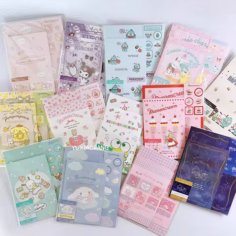 New Japan Limited Sanrio Envelope Letterhead Set Cinnamoroll Mymelody Kuromi Keroppi Marron Cream Fi