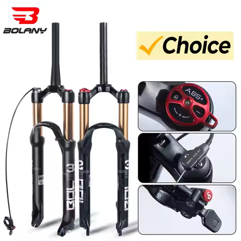 BOLANY Mountain Bike Air Supension 26/27.5/29Inch 120mm Air And Oil Remote Bicycle Fork 29 Quick Rel