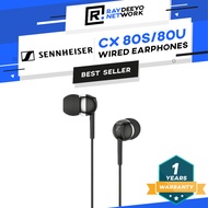 Sennheiser CX 80S / CX 80U Wired Earphones with Mic Hi-Res Audio Bass (3.5mm Jack) & (USB-C)