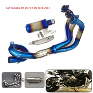 MTCLUB Motorcycle Modified Muffler Exhaust Contact Middle Pipe Slip-On Full System For Yamaha MT-09 FZ-09 MT09 MT 09 FZ