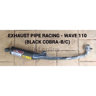 WAVE110/WAVE DASH EXHAUST PIPE RACING EXHAUST RACING PIPE HITAM PIPE COBRA (BLACK COBRA - BC)