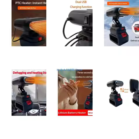 U1JF Double Temperature Car Windshield Heater Battery Operated Efficient Defrosting Small Spaces Hom