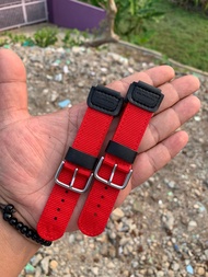 Strap tali jam tangan kanvas casio Gshock nylon Aftermarket Merah