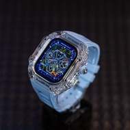 Hoyelo สายยืดกีฬาเคสสำหรับ Apple Watch ใสพิเศษ49มม. ชุดแท่งฟลูออโรสำหรับ I Watch Series 8 7 6 5 4 SE