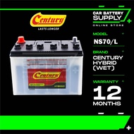 NS70 | NS70L | CENTURY HYBRID WET | Car Battery Bateri Kereta | Toyota Camry Unser Alphard Proton Exora | D26R | D26L