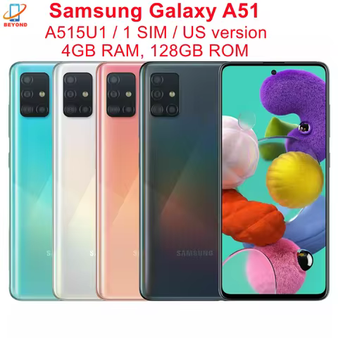 Samsung Galaxy A51 A515U1 6.5" 4GB RAM 128GB ROM Octa Core Exynos Fingerprint NFC Original Unlocked 