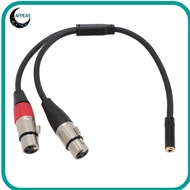 APPEAR Y Splitter Cord Wire, Professional 30cm / 11.81in 1/8 Female To Dual XLR Female Cable, Flexib