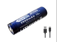 {MPower} Jetbeam JR260 18650 2600mAh USB 充電 3.7V Protected Li-ion Battery 保護電路 帶保護板 鋰電池 充電池 - 原裝行貨