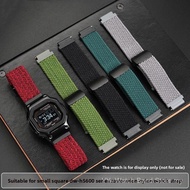 Woven Elastic Nylon Watch Band For Ca-sio Square DWH5600 Series Memory Stretch Recovery No Deformati