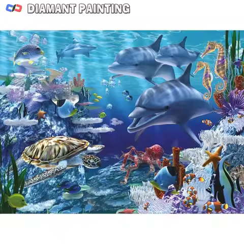 5D Diamond Painting Dolphin Full Drill DIY Mosaic Animal New Arrival world Ocean world Embroidery Tu