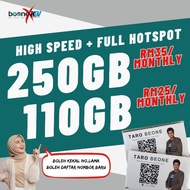 SIMCARD UNLIMITED INTERNET + UNLIMITED CALL ALL NETWORK | RM35 250GB 5G/4G PERCUMA 1GB HIGH SPEEDDD