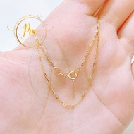 สร้อยคอทองแท้ ตะขอก้ามปู ทองคำแท้ 9k Italy (375) ลายกุชชี มีใบรับประกันจากทางร้าน PM