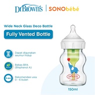 Dr. Brown's 2 Oz / 5 Oz Glass Wide-Neck Options+ Bottle with Deco - Baby Milk Bottle