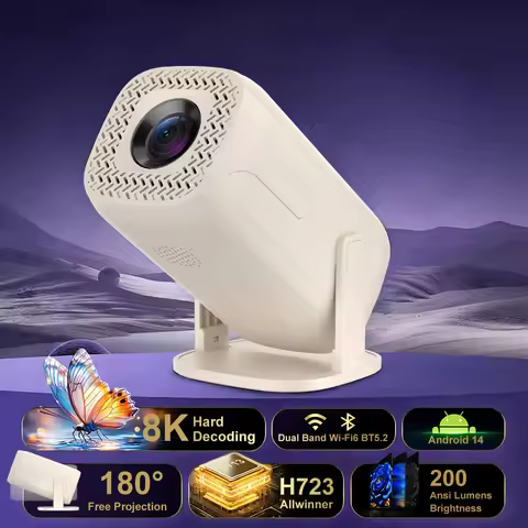 Salange V5 Smart Mini Projector Android 14 Allwinner H723 8K Decoding WiFi 6 BT 5.2 Auto Keystone Ou