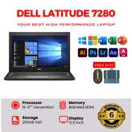 Dell Latitude 7280 / Intel i5-6TH Generation / 8GB RAM / 256GB SSD / 12.5" Display / Windows 11 Pro