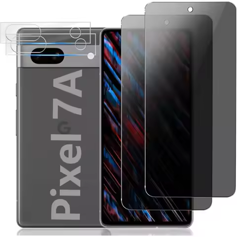 [2 Pack] Film Anti-Spy Privacy Screen Protector Tempered Glass+ [2 Pack]Camera Lens Protector For Go