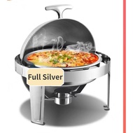 47cm Stainless Steel Round Roll Top Chafing Dish Buffet Set Catering Set  Food Pan Dome Set