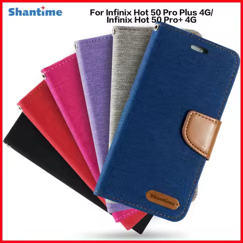 PU Flip Case For Infinix Hot 50 Pro Plus 4G Case For Infinix Hot 50 Pro+ 4G Card Holder Silicone Pho