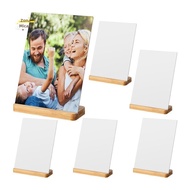 6 Pack Sublimation Photo Frames Blanks 5 X 7 Inch Heat Transfer Metal Picture Frames with Wood Base 